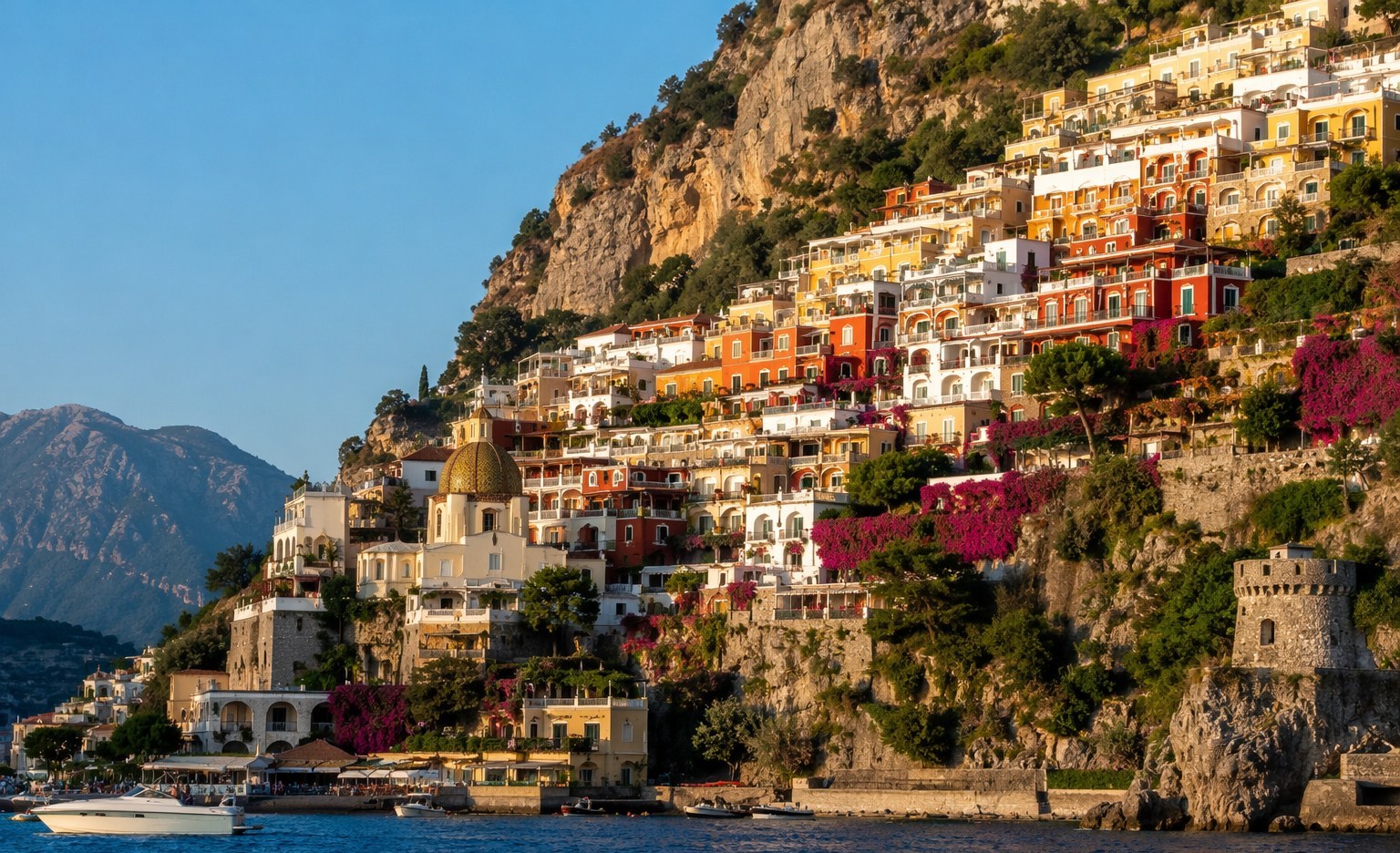 Positano on the cliffside, Amalfi Coast