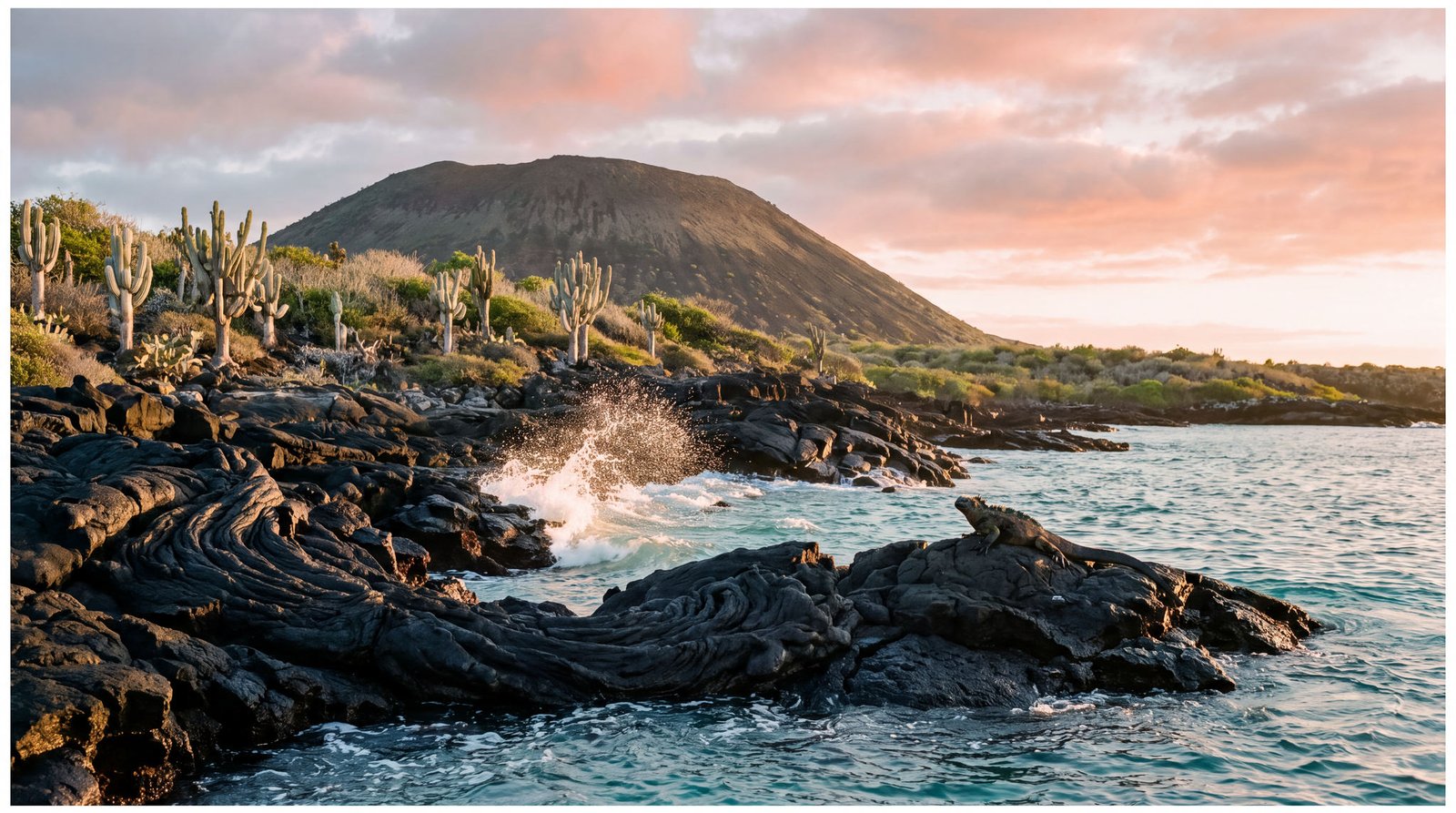 Volcanic coastline in the Galápagos Islands