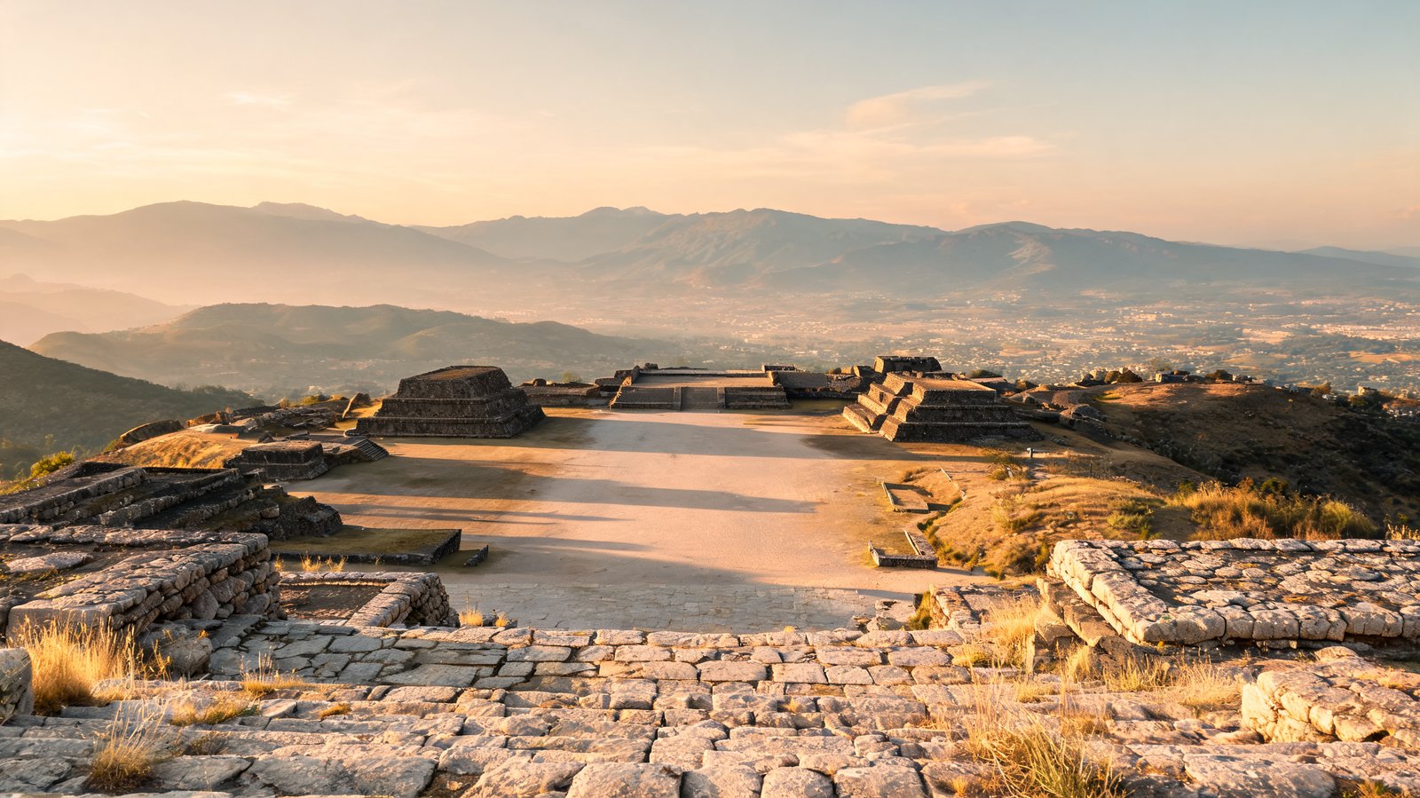 The Gran Plaza at Monte Albán, Mexico