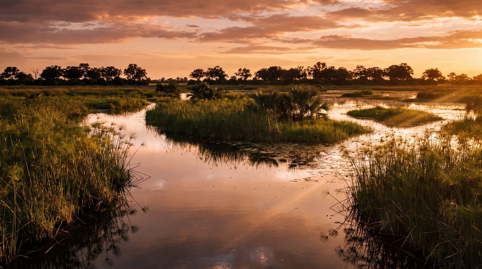 A delta channel in Moremi, Botswana